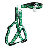 KUTKUT Adjustable with Floral Patterns | Step in Basic Nylon Harness and Leash for Puppy | Outdoor Running Training Walk - kutkutstyle